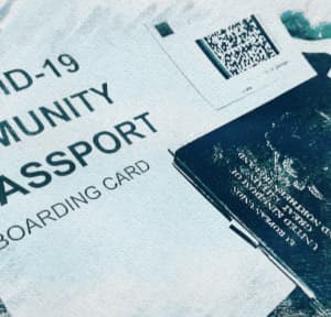 Covid 19 passport and boarding card